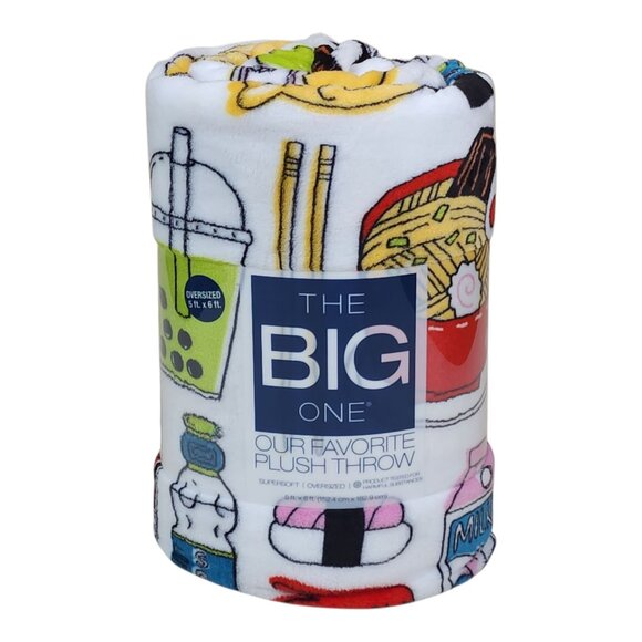 The Big One Oversized Plush Throw Blanket 5 ft x 6 ft Street Food - Picture 1 of 8